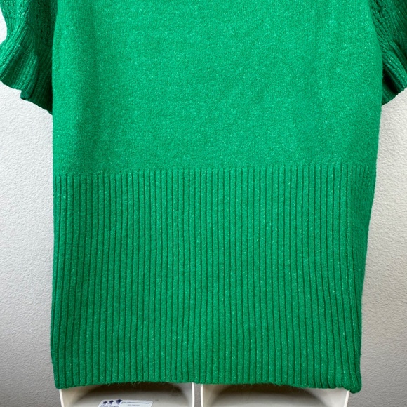 Torrid Vegan Cashmere Green Pullover V-Neck Ruffle Sleeve Sweater Plus 3X 22 24 - Picture 14 of 15